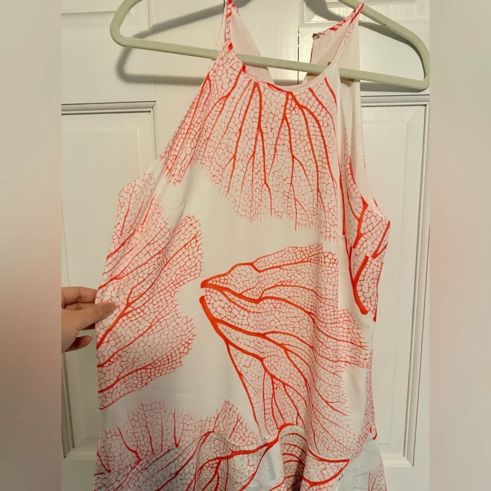 Hutch Halter A-Line Mini Dress Red White Medium - Picture 4 of 7
